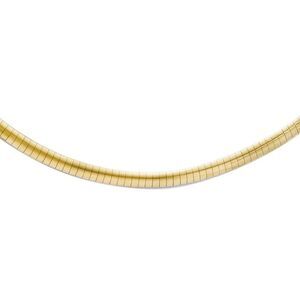 4mm 10k Two Tone Gold Reversible Omega Chain Necklace, 18 Inch